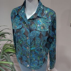 Choices Shimmering Paisley Print Jacket